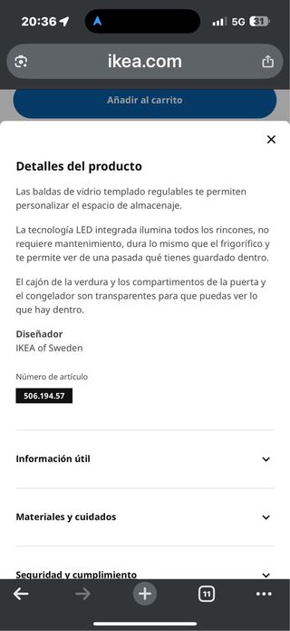 Nevera Lagan 115/59L - Blanca
