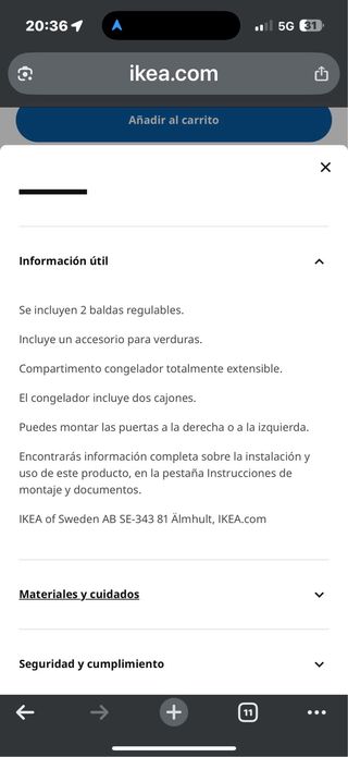 Nevera Lagan 115/59L - Blanca