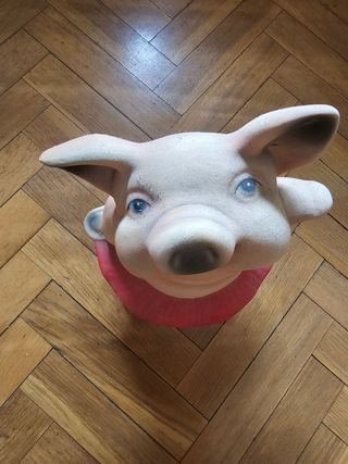 Hucha cerdito vintage + monedas