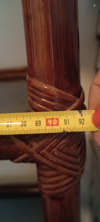 Estantería bambú-cristal marrón