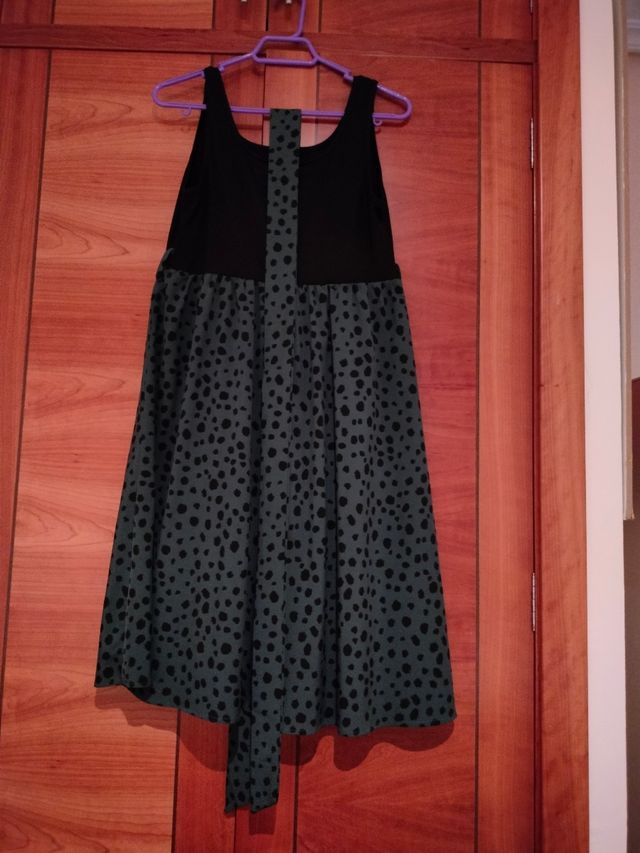 Vestido lunares verde - negro