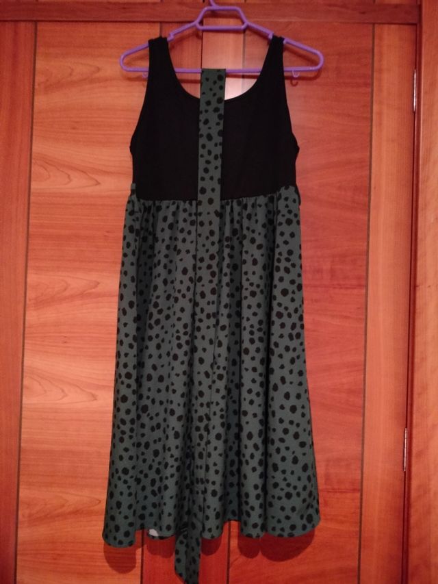 Vestido lunares verde - negro