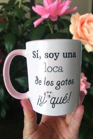 Taccuino e tazza fatti a mano con gatti