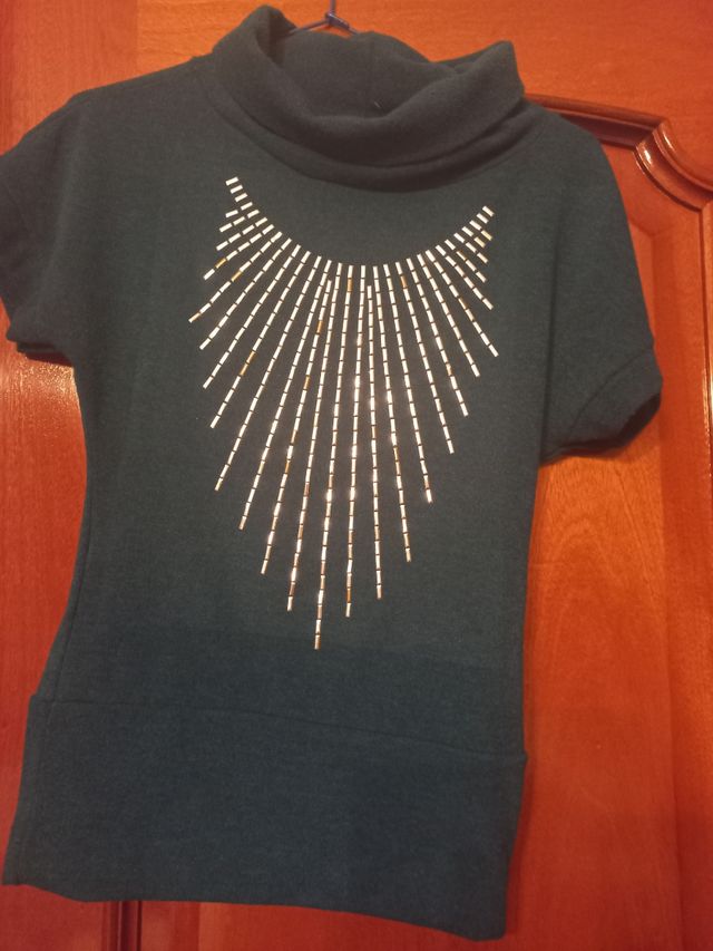 Jersey cuello alto verde S