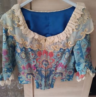 Traje Fallera Azul y Dorado