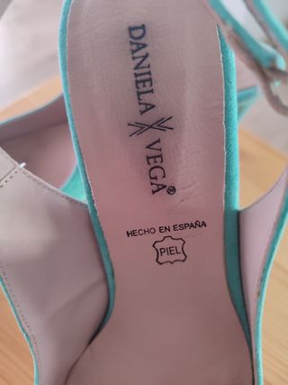 Zapatos tacón Daniela Vega turquesa