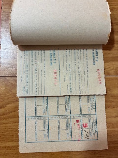 Cartilla Racionamiento España 1952