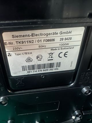 Cafetera Siemens Nespreso Porsche Design TK911N2 