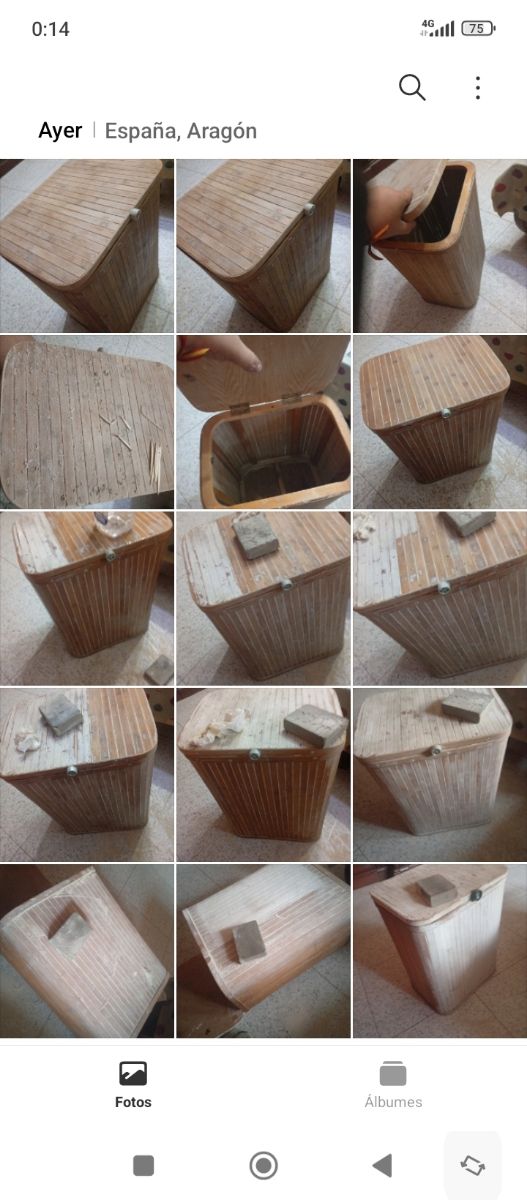 Cesto ropa bambú marrón