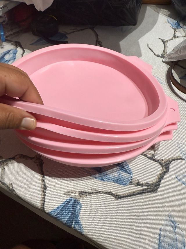 Molde silicona reposteria rosa 4  unidades