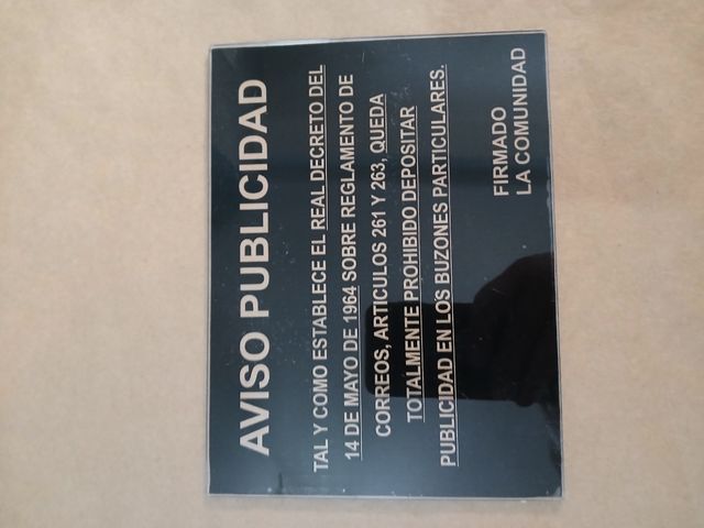 Aviso Publicidad - Prohibido reparto