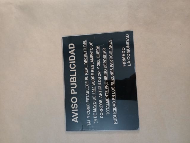 Aviso Publicidad - Prohibido reparto