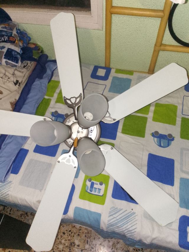 Ventilador techo 5 aspas blanco