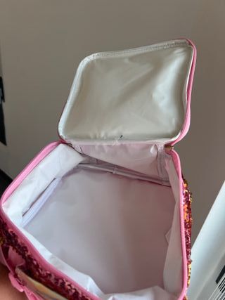 Mochila y lonchera infantil rosa brillante