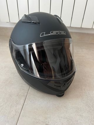 Casco modular moto LS2 negro mate