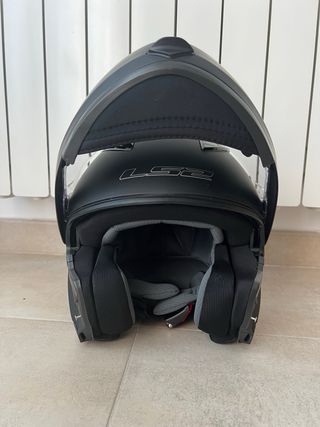 Casco modular moto LS2 negro mate