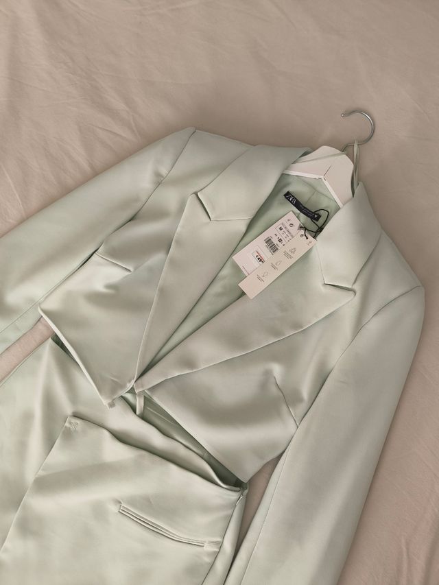 Vestido blazer Zara verde - M