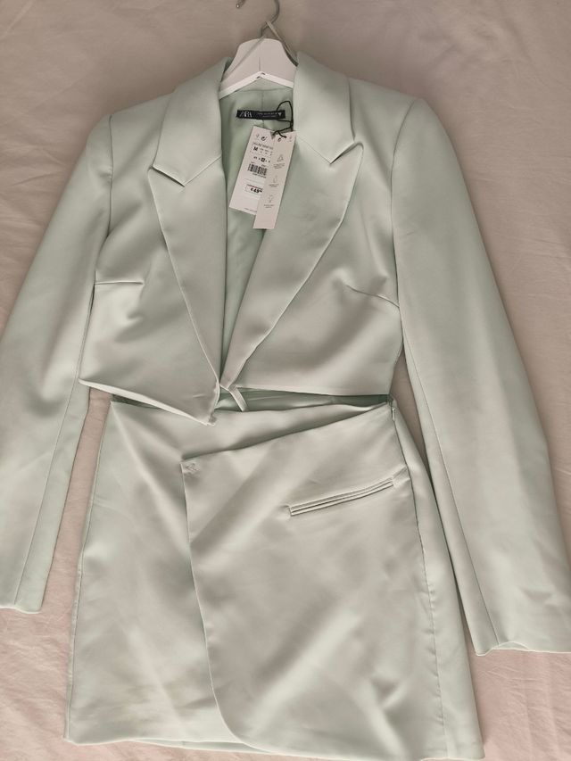 Vestido blazer Zara verde - M