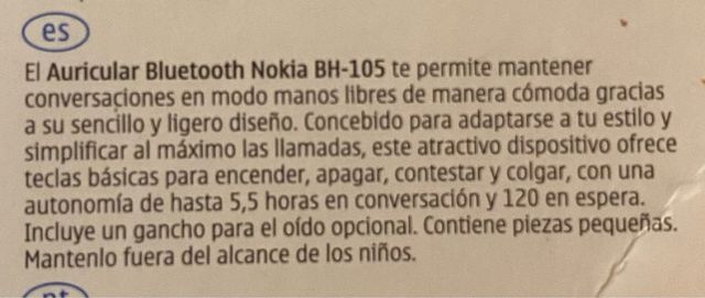 Auricular Bluetooth Nokia BH-105