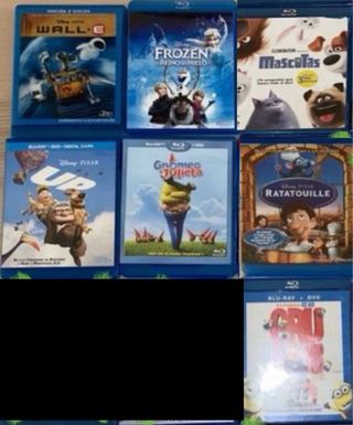 7 PELICULAS a - de6€ BLU RAY INFANTIL disney Pixar