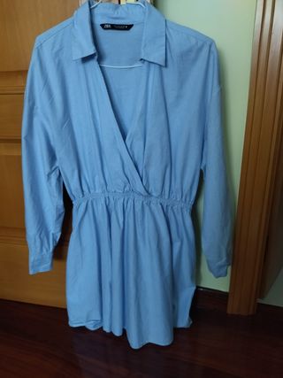 Vestido Zara azul manga larga