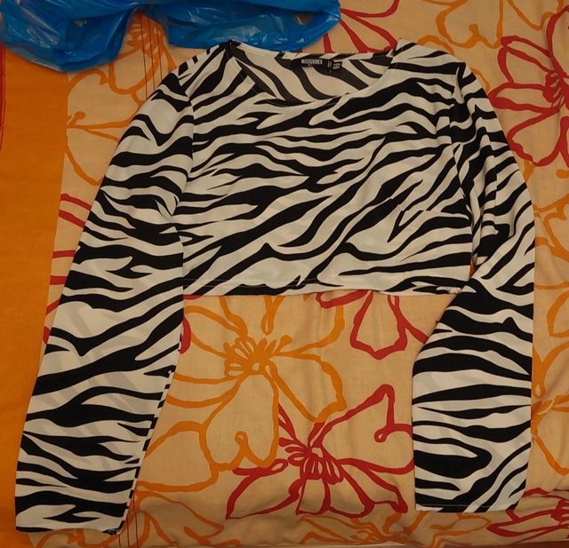 Top cebra Missguided - Manga larga