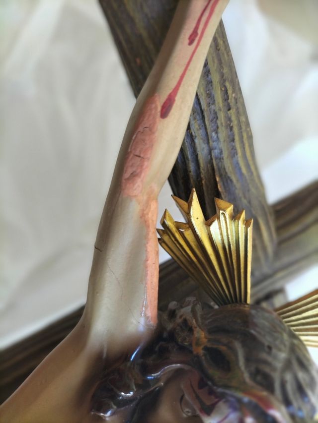 Crucifijo vintage madera-escayola