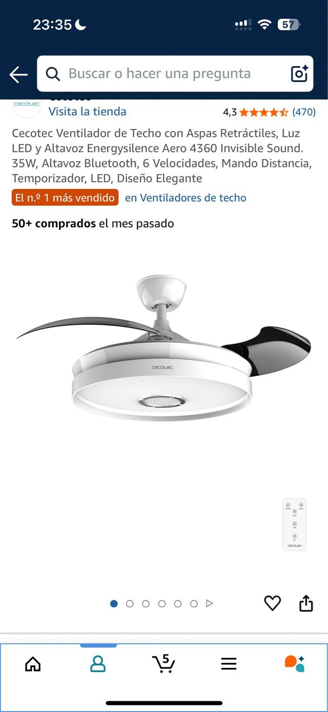 Ventilador techo con radio Cecotec