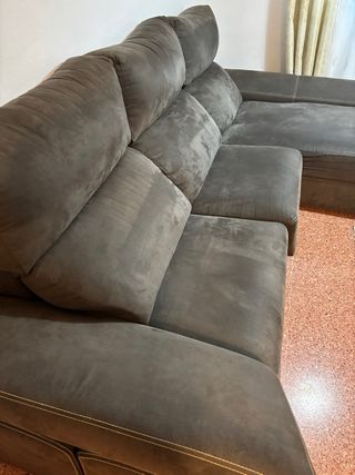 Sofá chaise longue marrón