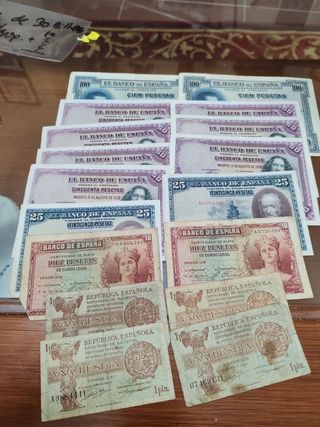 Billetes antiguos España 17 billetes 