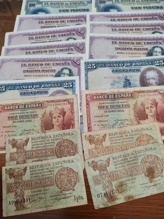 Billetes antiguos España 17 billetes 