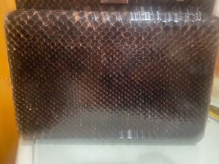 Bolso vintage piel serpiente marrón