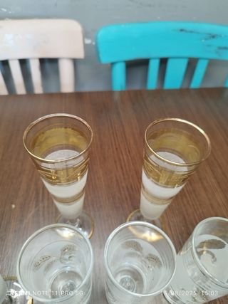 Copas Vintage Cristal Dorado - 9uds