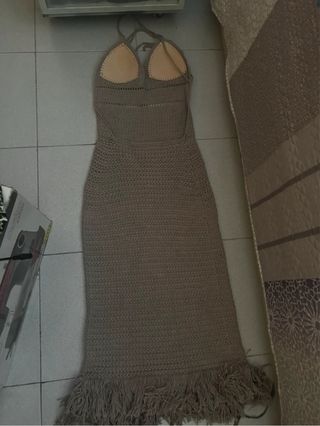 Vestido crochet beige hecho a mano