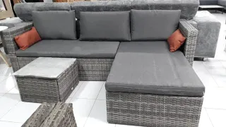 Sofá rinconera exterior gris