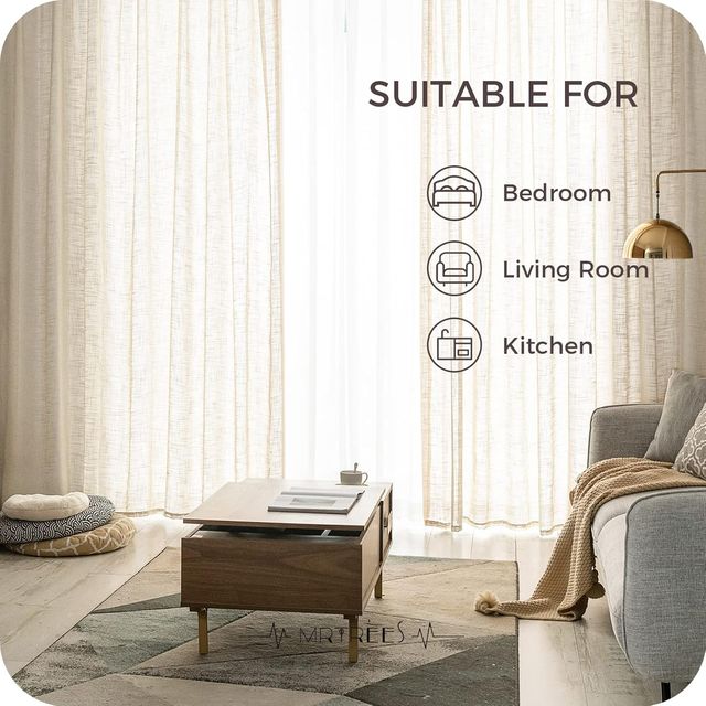 X - Pack 2 Cortinas beige translúcidas 225x140