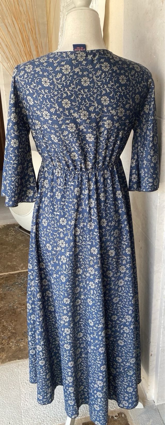Vestido azul estampado boho