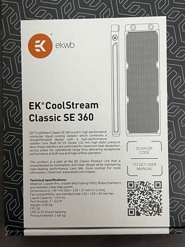 Radiador cobre EKWB EK-CoolStream Classic SE360