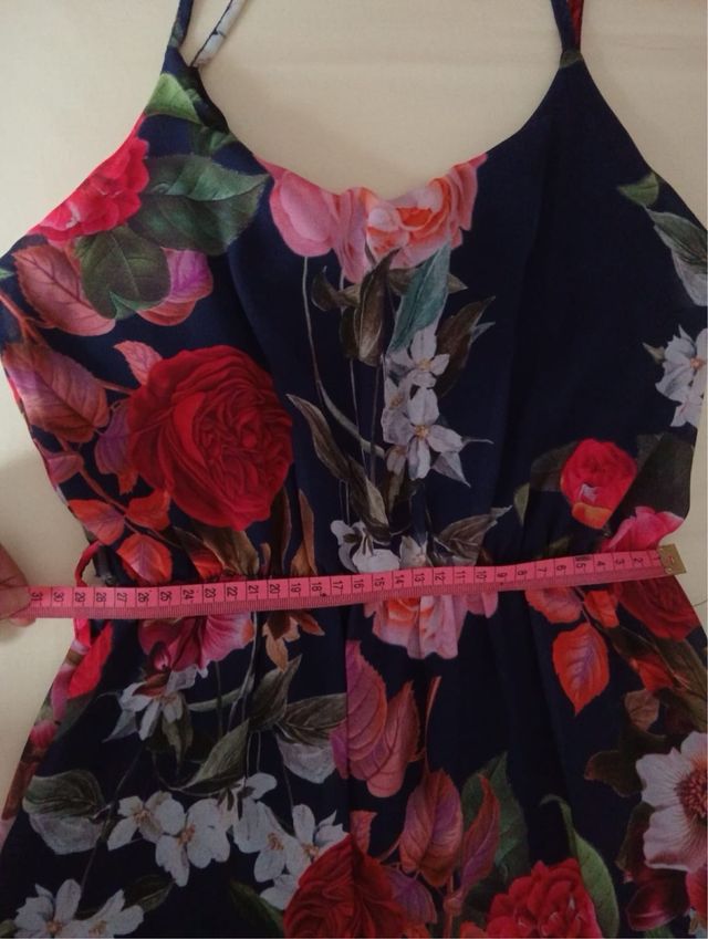 Vestido largo gasa floral