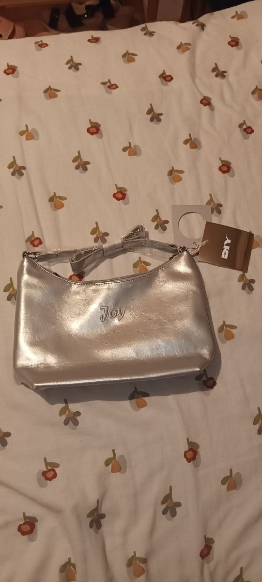 Bolso bandolera plateado Joy
