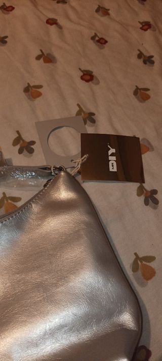 Bolso bandolera plateado Joy