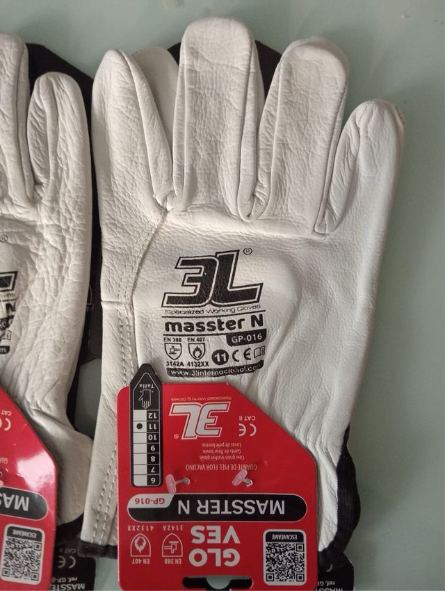 Guantes 3L trabajo - blancos 
Talla 11