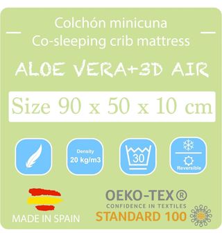Colchón cuna colecho Pekitas aloe vera