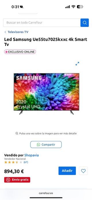 TV Samsung UE55TU7025 Smart 4K