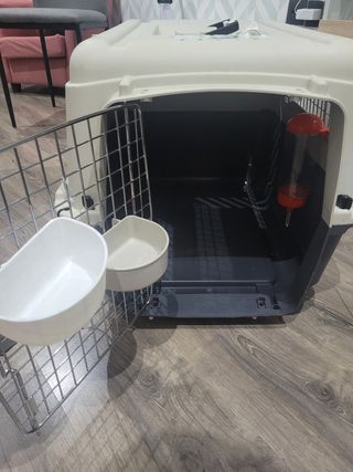 Transportín mascota beige-gris