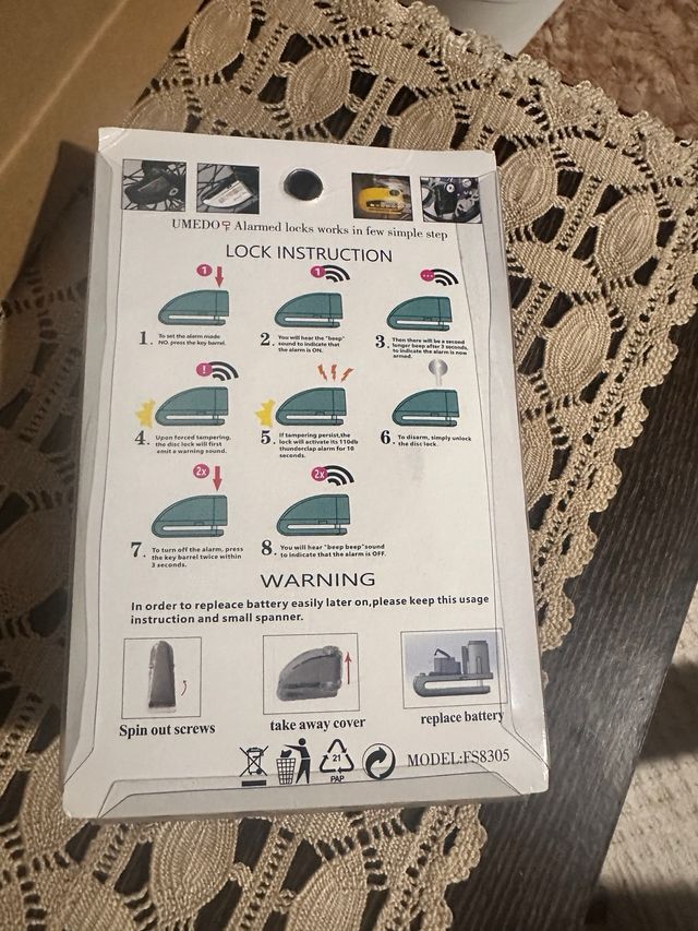 Candado disco alarma UMEDO