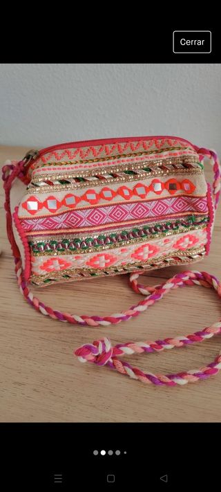 Bolso niña étnico multicolor con bordados  boho 
