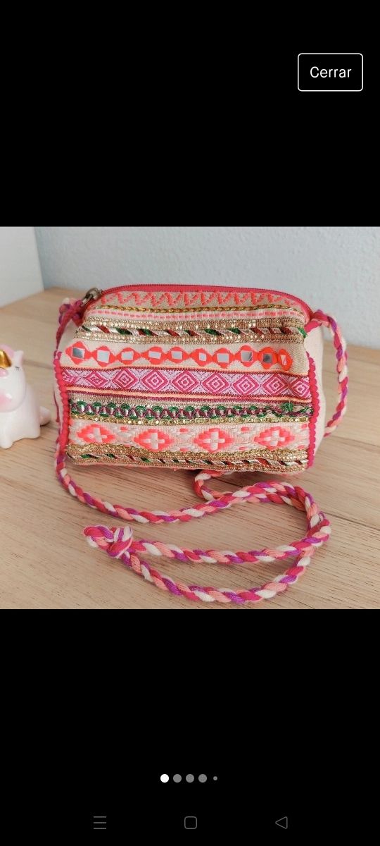 Bolso niña étnico multicolor con bordados  boho 