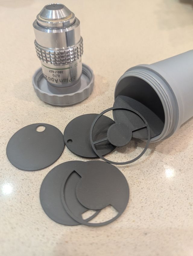 filtros oblicuos y campo oscuro de microscopio