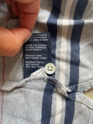 Polo Tommy Hilfiger M - Gris Rayas